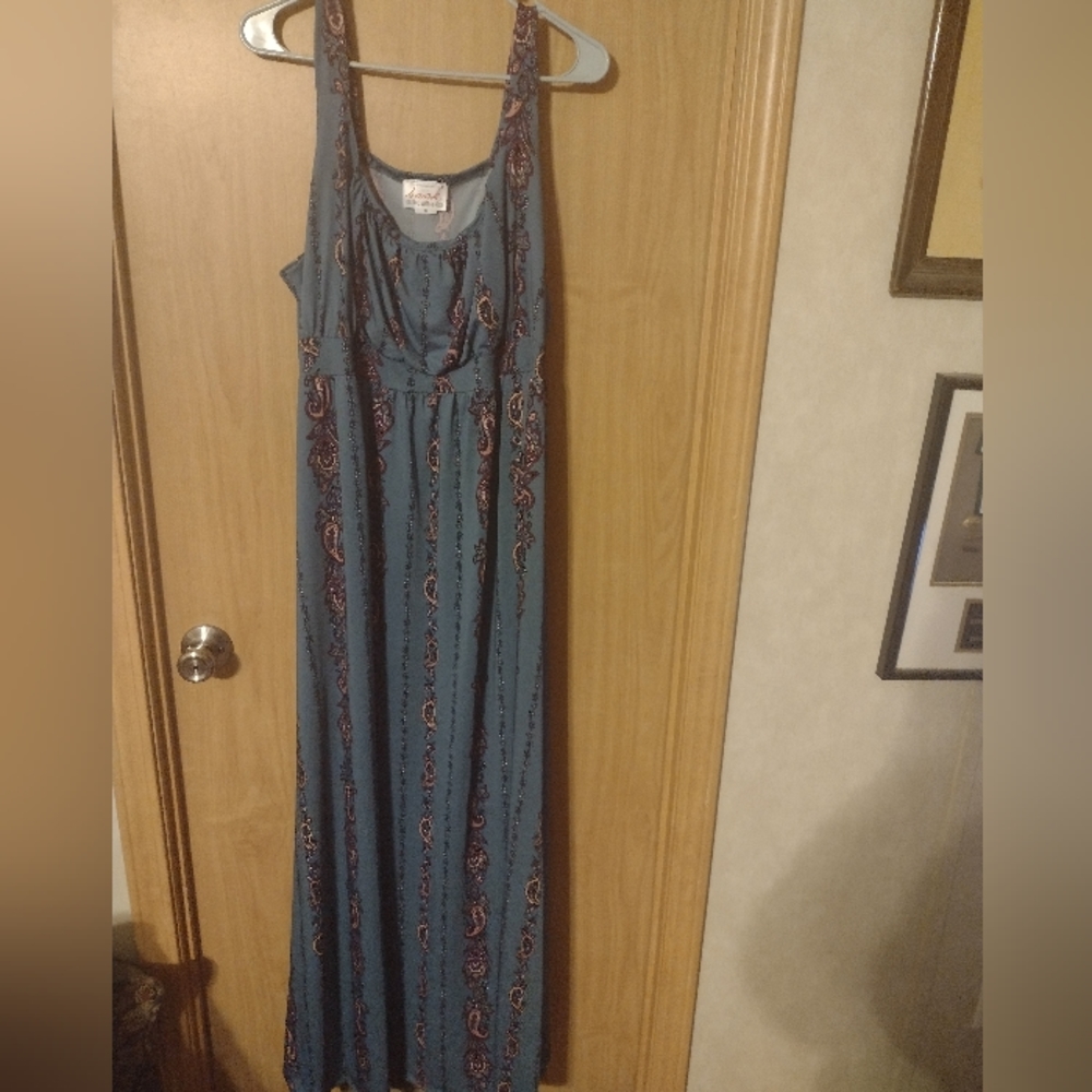 SWAK Maxi Dress, Blue Pattern 1X